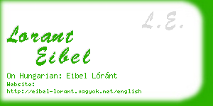 lorant eibel business card